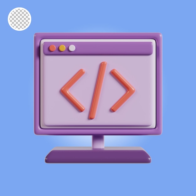 3D-kodning objekt ikon illustration