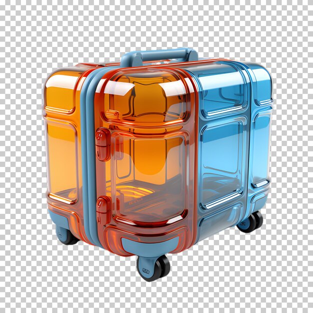 3d-koffer op transparante achtergrond