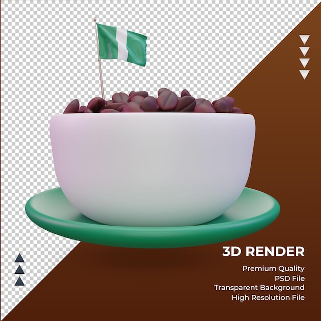 3D koffie dag Nigeria vlag rendering vooraanzicht