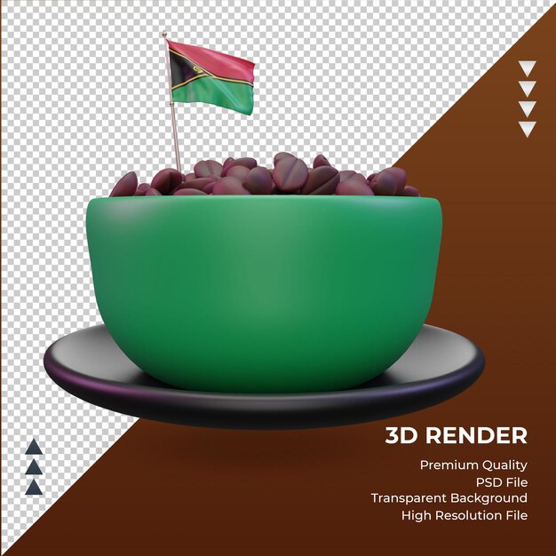 3D koffie dag Vanuatu vlag rendering vooraanzicht