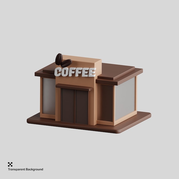 PSD 3d-koffie gebouw