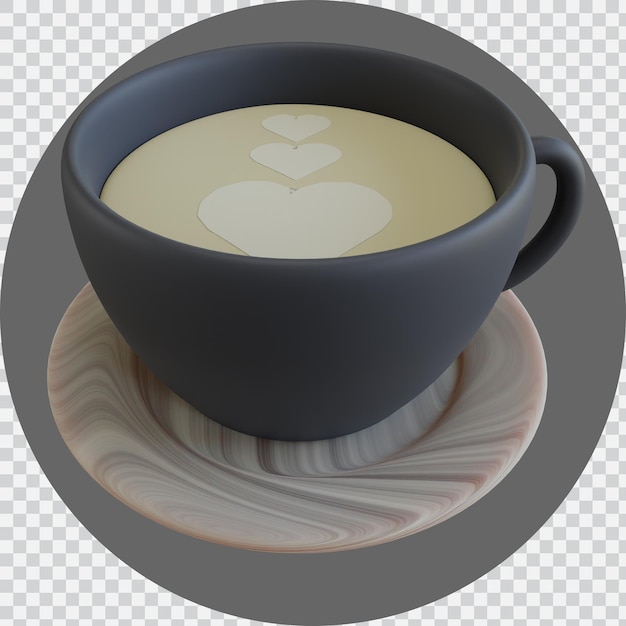 PSD 3d koffie latte art