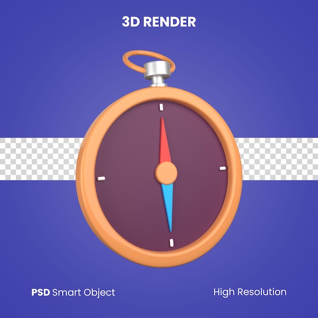 PSD 3d kompas render geïsoleerd