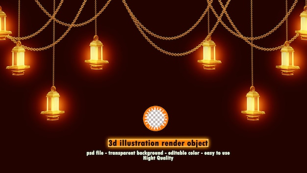 3d koncepcja renderowania islamskiego ornamentu świetlnego