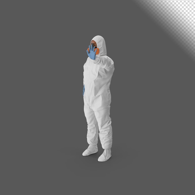 3d Koncepcja Renderowania Pracownika Hazmat