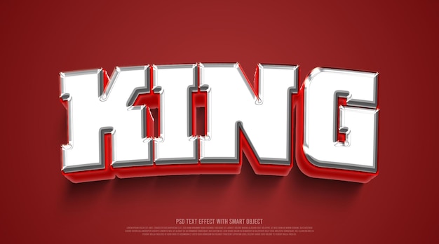 3d-koning bewerkbare teksteffect mockup-sjabloon