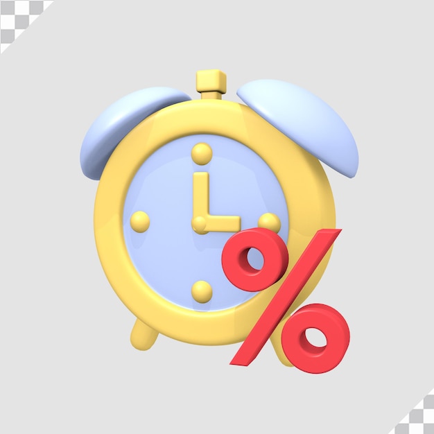 3D-korting tijd pictogram concept