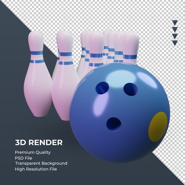 3d Kręgle Dzień Flaga Palau Renderowania Lewy Widok