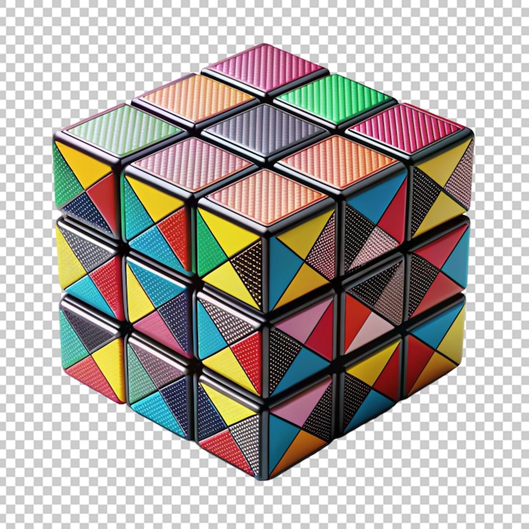 PSD 3d kubus geometrische sticker retro vierkante vorm