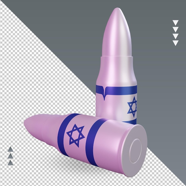 PSD 3d kula flaga izraela renderująca widok z lewej strony
