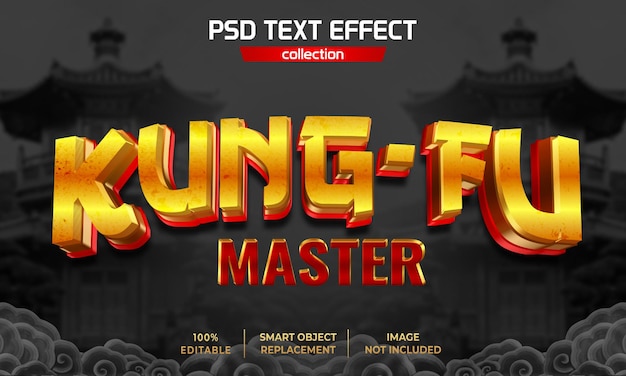 PSD 3d kung fu master tekst effect