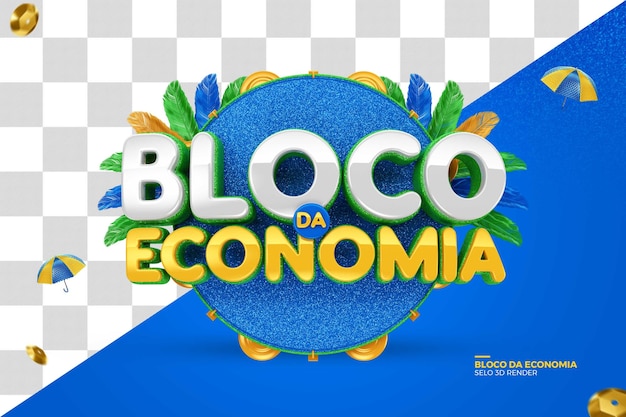 3d-label carnaval bloco da economia