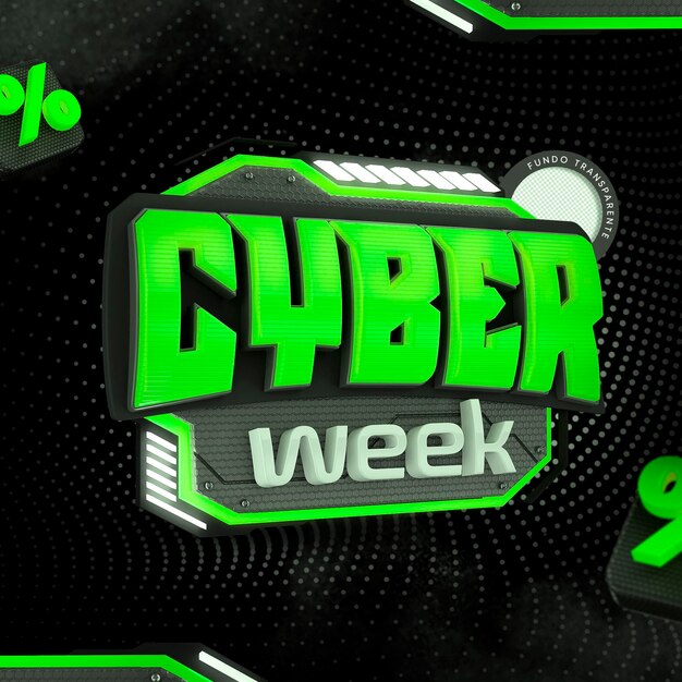 PSD 3d label cyber week dla kompozycji