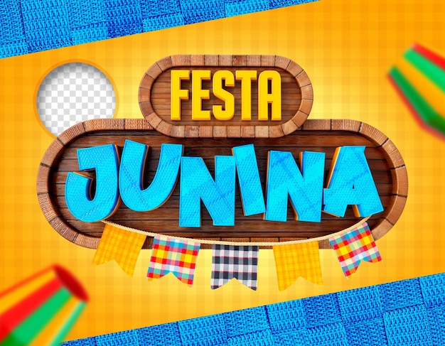 3d label festa juninas in brazilië voor compositie voor social media campagnes selo 3d sao joao