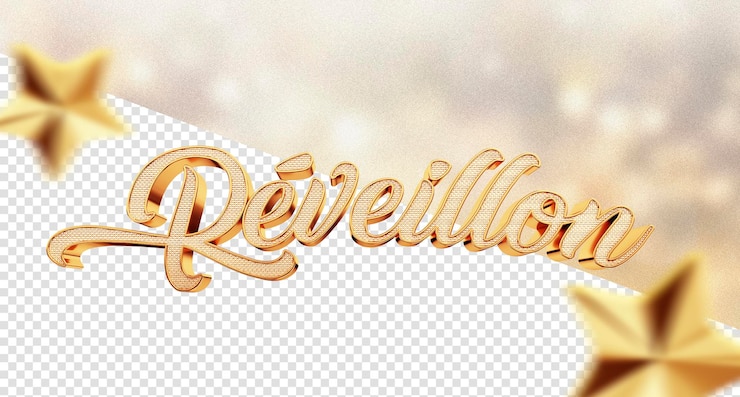 PSD 3d label new year's eve in brazil for composition