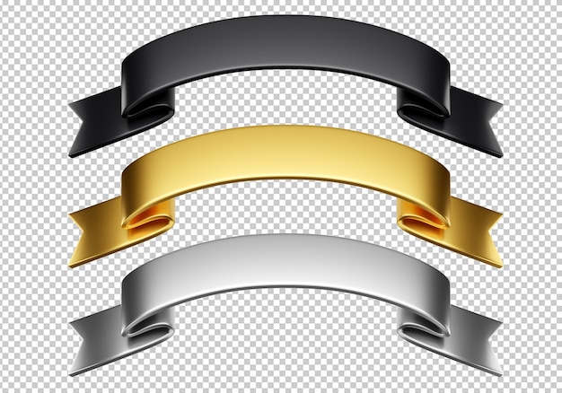 PSD 3d label ribbon set