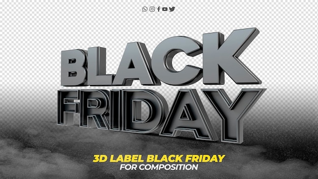 3D-label zwarte vrijdag voor marketingcampagnes in brazilië