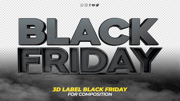3D-label zwarte vrijdag voor marketingcampagnes in brazilië