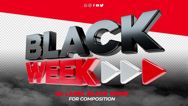3D-label zwarte week voor marketingcampagnes in Brazilië