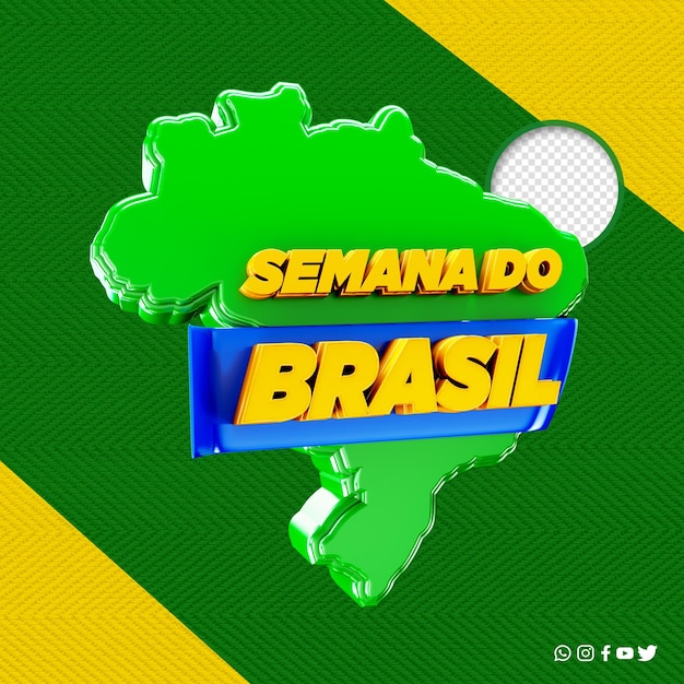 3D-labelontwerp voor brazil week semana do brasil