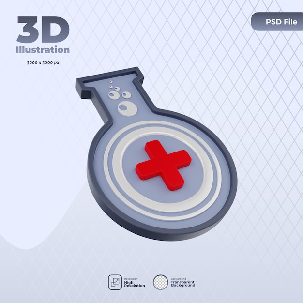 3d labolatory analysis icon illustration