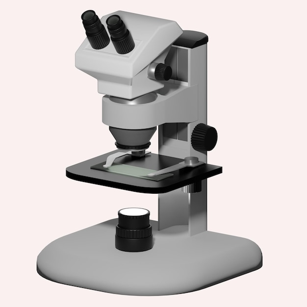 PSD 3d laboratory microscope illustration icon