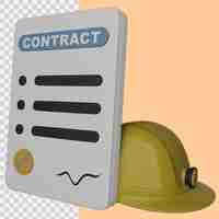 PSD 3d labour contract and safety helmet