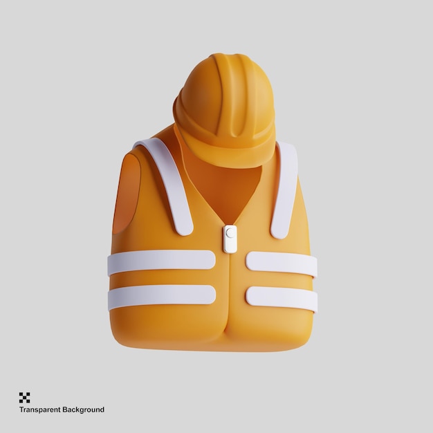 PSD 3d labour day security vest illustration