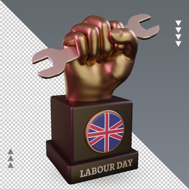 3d labour day united kingdom flag rendering left view