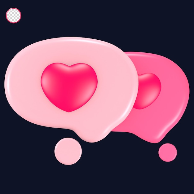 3d ładny Różowy Valentine39s Dzień Ikona Chat Love