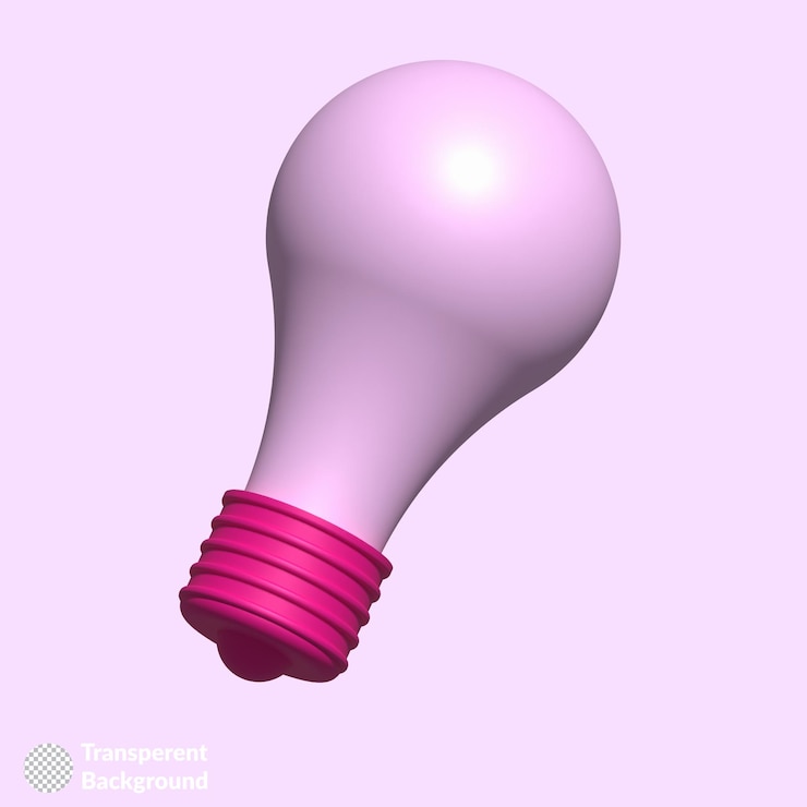 PSD 3d lamp bulb pink fuchsia 3d idea innovative concept creative thinking