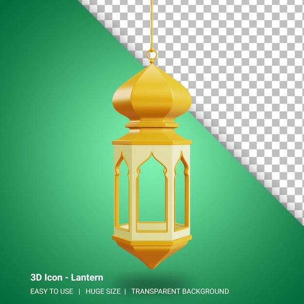 3d lantern illustration with transparent background