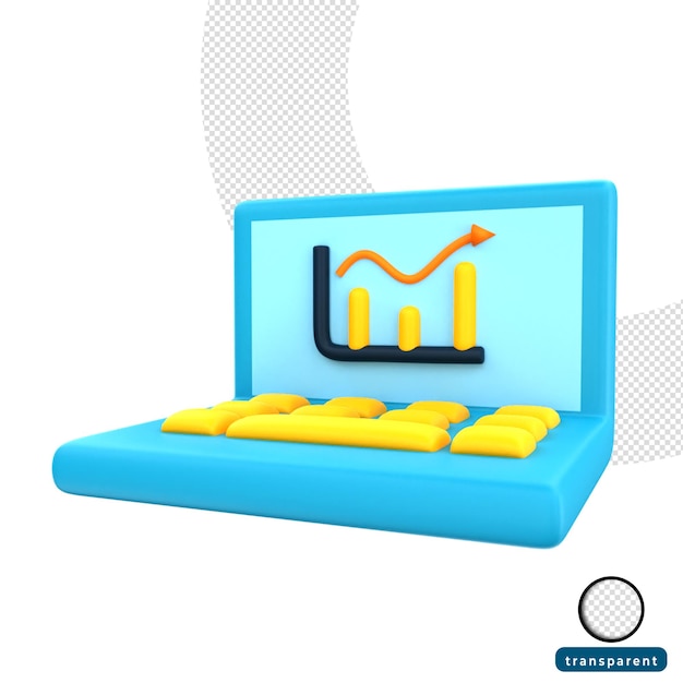 3D laptop and graphic data