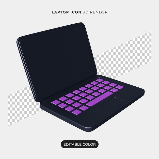 PSD 3d laptop icon isolated