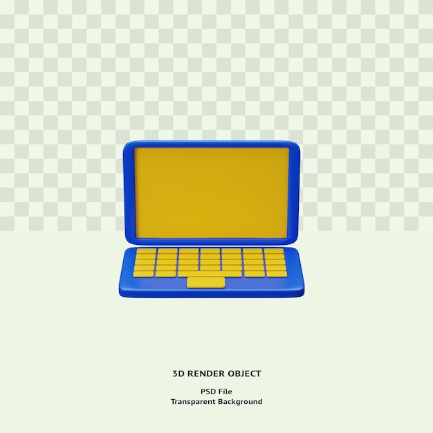 PSD 3d laptop ikona ilustracja obiekt renderowany premium psd