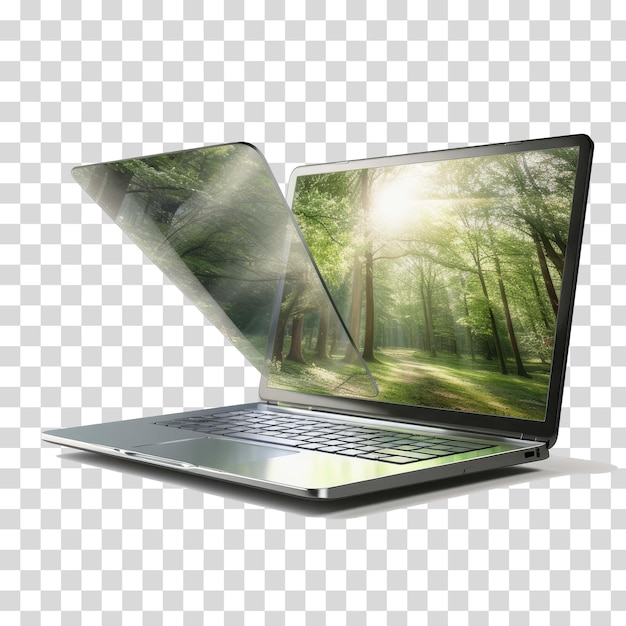 3d laptop on transparent background vector illustration