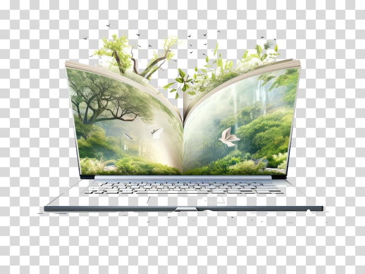 PSD 투명한 배경 터 일러스트에 3d 노트북