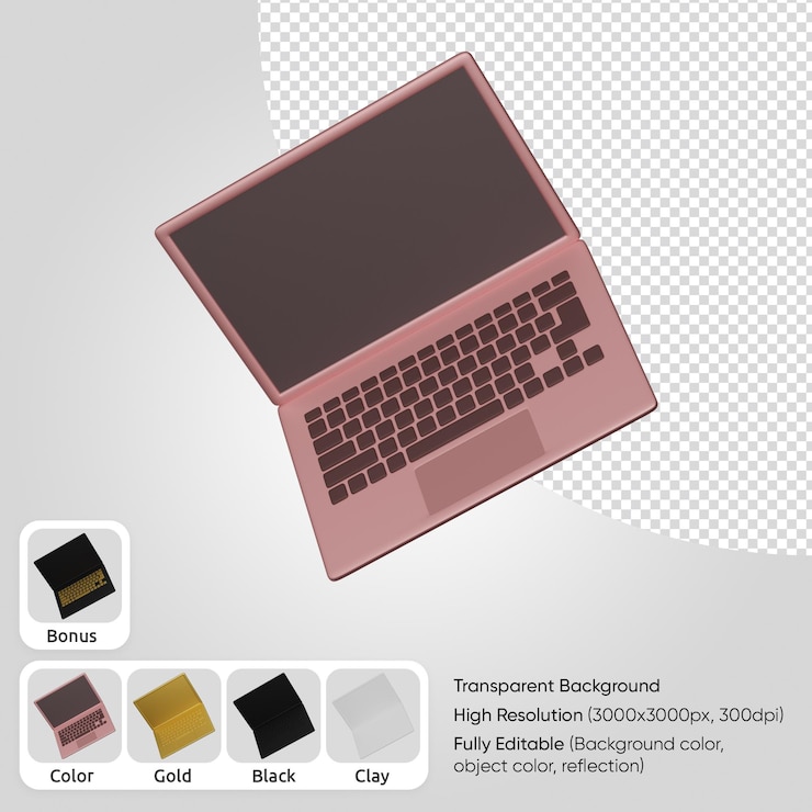 PSD 3d laptop