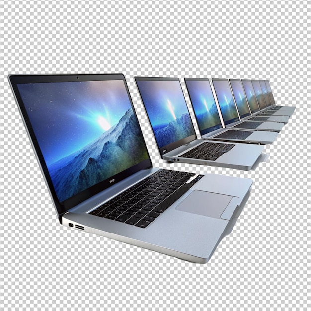 3D-laptops op een witte achtergrondfoto