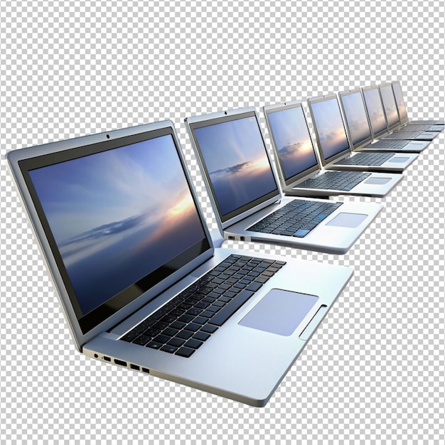 3D-laptops op een witte achtergrondfoto