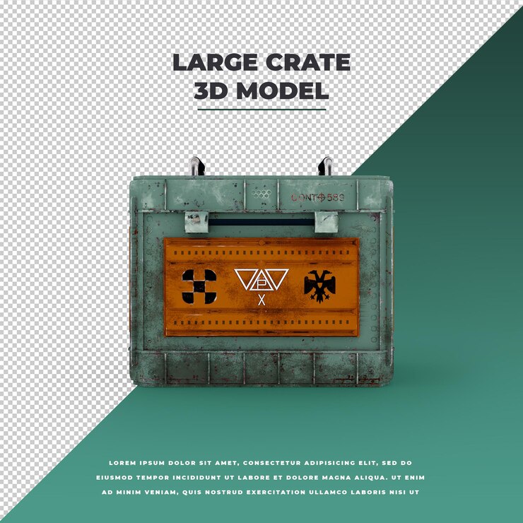 PSD 3d large crate model
