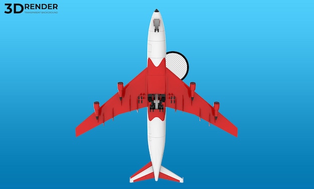 PSD 3d latający samolot na przezroczystym tle
