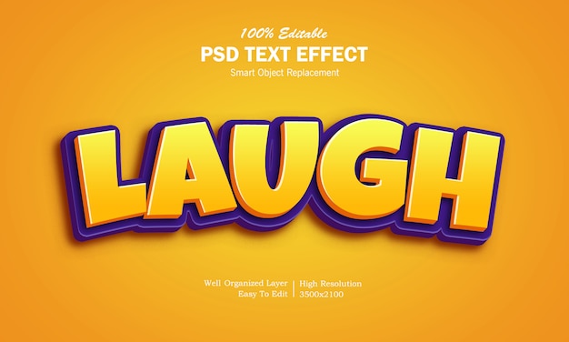 3D Laugh Game Logo Текстовый эффект