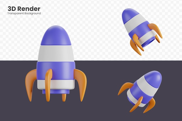 3d launch rocket illustration