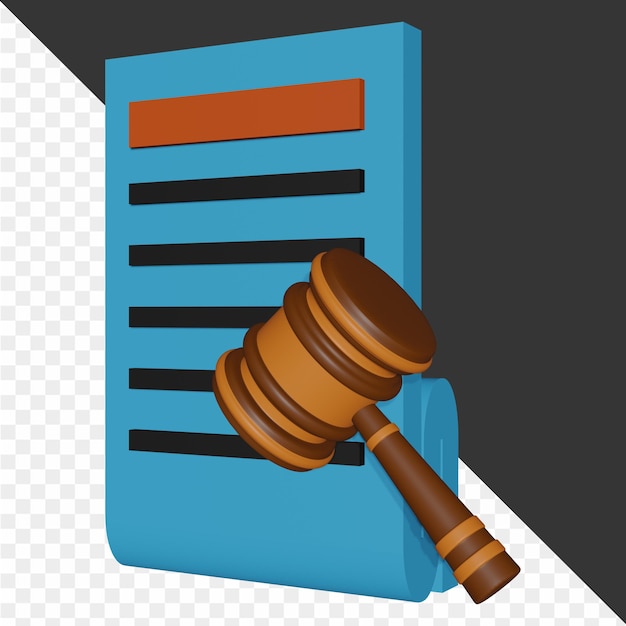 PSD 3d law icon