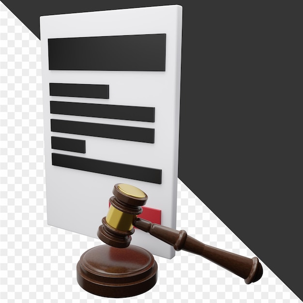 PSD 3d law icon