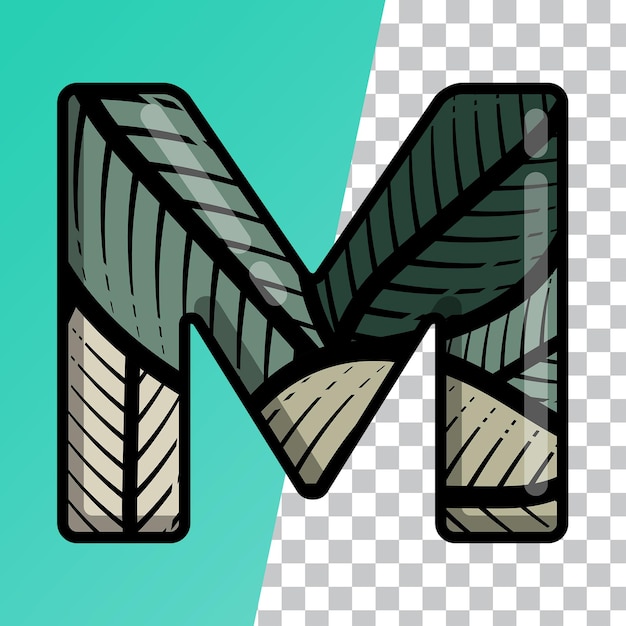 3D LEAF MOTIF LETTER alfabetu