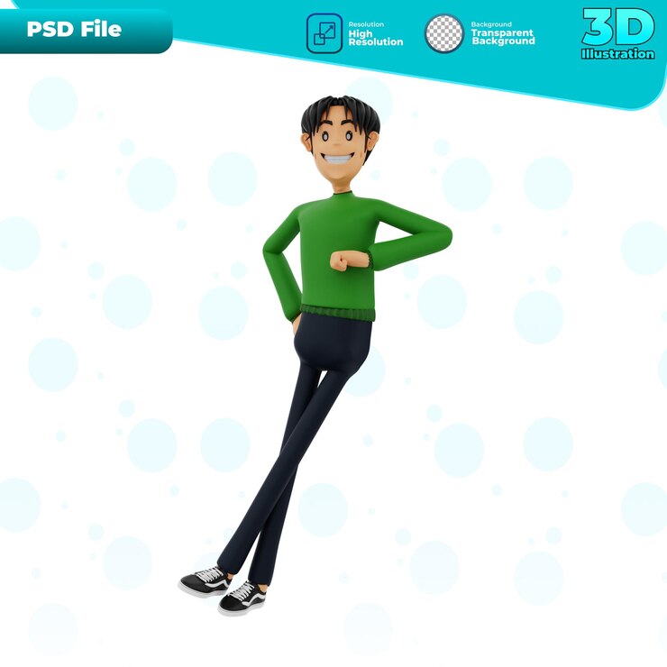 PSD 3d lean back gesture