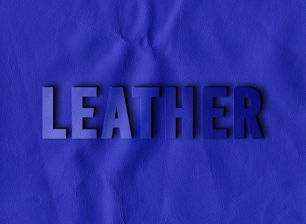 3d leather text mockup psd for company on leather background