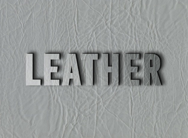 PSD 3d leather text mockup psd for company on leather background